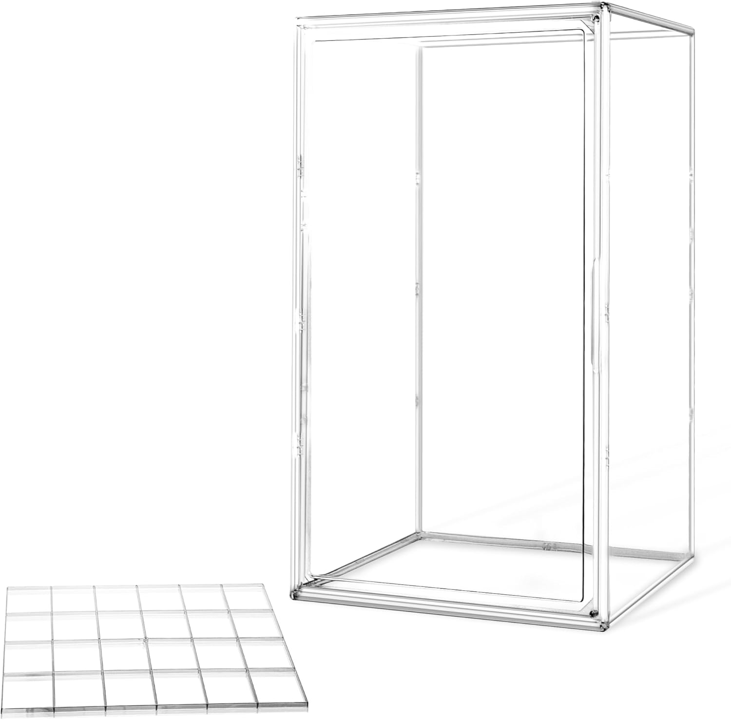 23.6'' Tall Acrylic Display Case 13.8''x12.2''x23.6'' Clear Display Case Adjustable Display Box with a Movable Divider Huge Showcase for Collectible Figure Doll, Dustproof Boot Helmet Storage Box