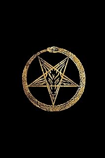 Satanic Pentagram: Pentagram and Ouroboros - Black and Gold | College Ruled Lined Pages: Volume 3
