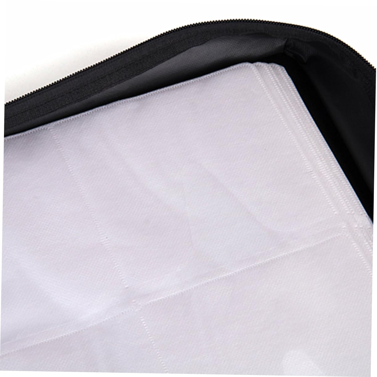 ORFOFE Borsa per CD e Dvd Auto Slot Organizer Custodia Scatola di Ricambio in Tela Cerniera Pratica per Conservare CD e Dvd Bianca