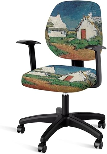Cubierta de la silla de oficina de pintura al óleo, forro para silla de escritorio,Silla de oficina de pintura al óleo,Cubierta de la silla del