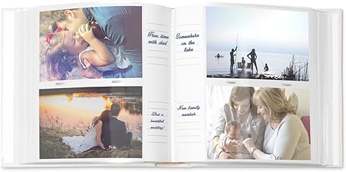 Miniatura 3 de Maverton Álbum de fotos Slip-In para hombre - Tapa grabable con marco de fotos - Piel sintética blanca- 200 imágenes- Álbum personalizado para él -