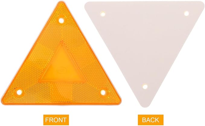 10 Triángulos Reflectantes Plástico Amarillo para Seguridad Vial miniatura 8
