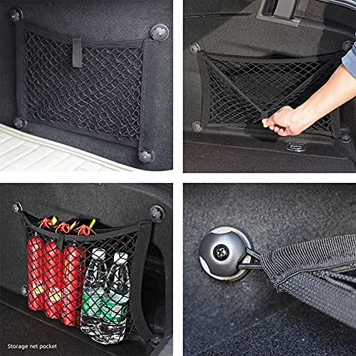Seepong 2 Pack Large Cargo Net For Trunk, Rv, Boats Storage Mesh Pocket Net With 4 Mounting Screw And Builtin Hooks 18 X 9.8 Inch #TOP1