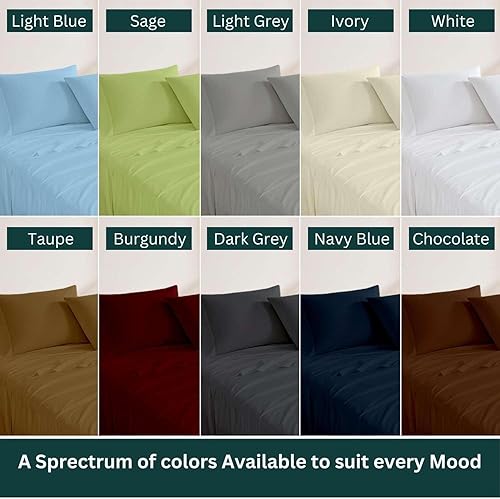 Miniatura 7 de Juego de sábanas de algodón Queen de 4 piezas de primera calidad, 100% algodón egipcio, bolsillo profundo de 15 pulgadas de sábanas de algodón, gris