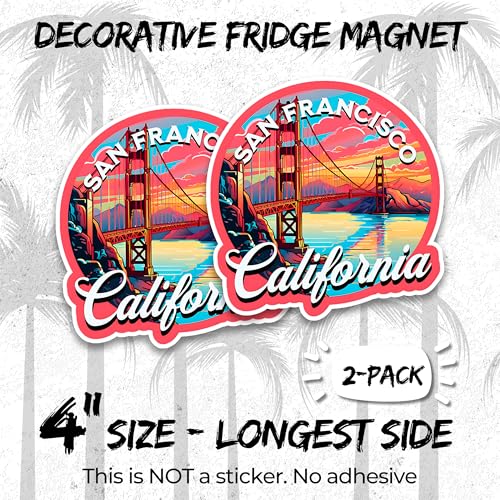 Imanes decorativos vinilo 4 pulgadas 2-pack San Francisco miniatura 2