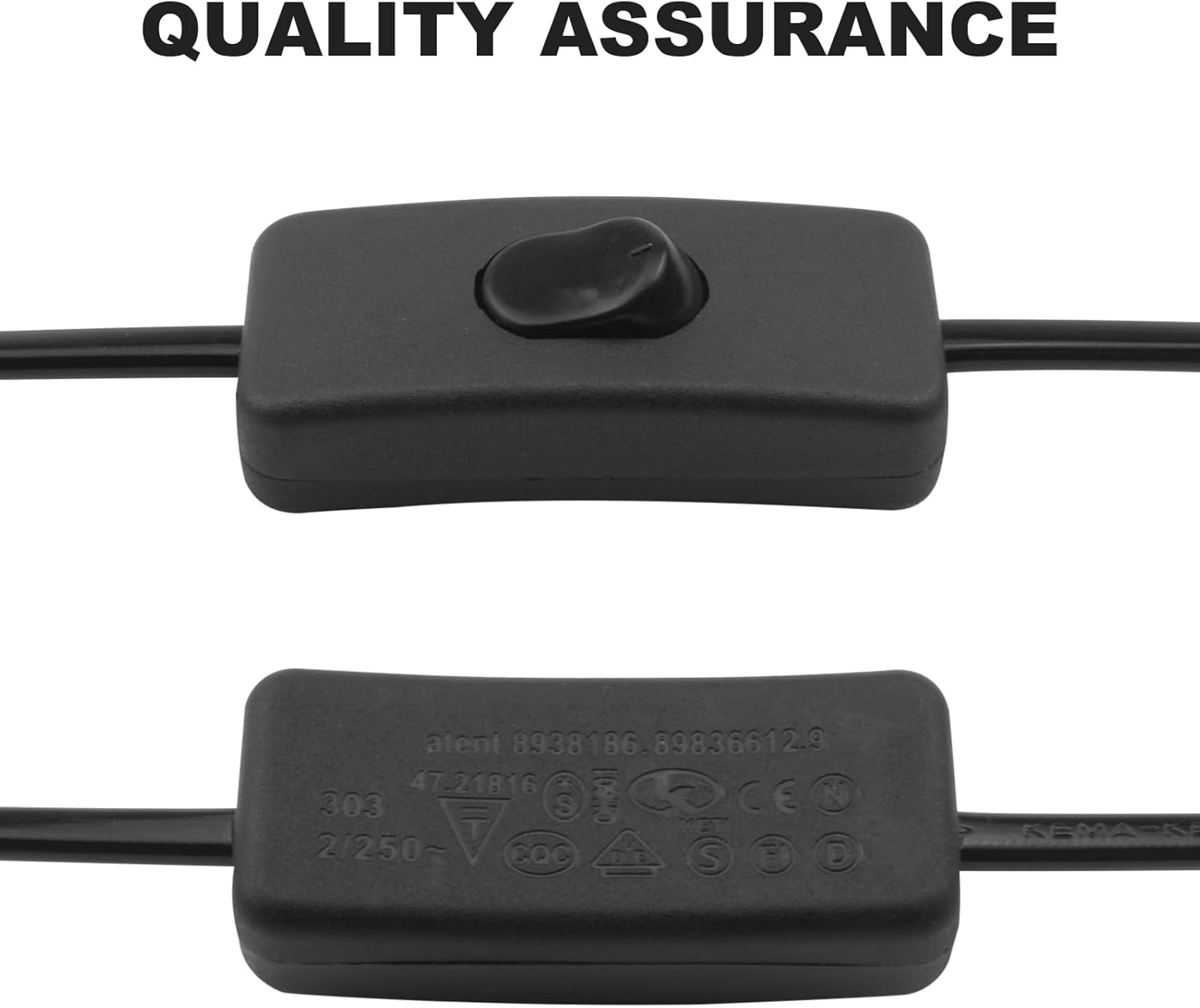 2-Pack 6FT Lamp Power Cord with On/Off Switch and Wall Plug, Light Cord with Stripped Wire End for Hardwiring – Replacement Cord for Table Lamps, Floor Lamps, DIY Lighting Projects (Black)