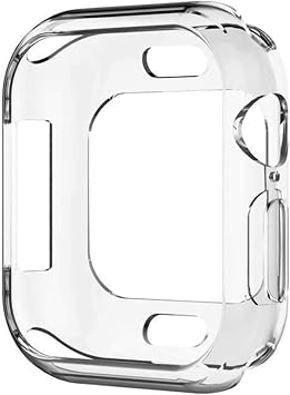 Microsonic Apple Watch SE 44mm için Kılıf 360 Full Round Soft Silicone Şeffaf [Watch SE 44mm ile Uyumlu Kılıf - Şeffaf]