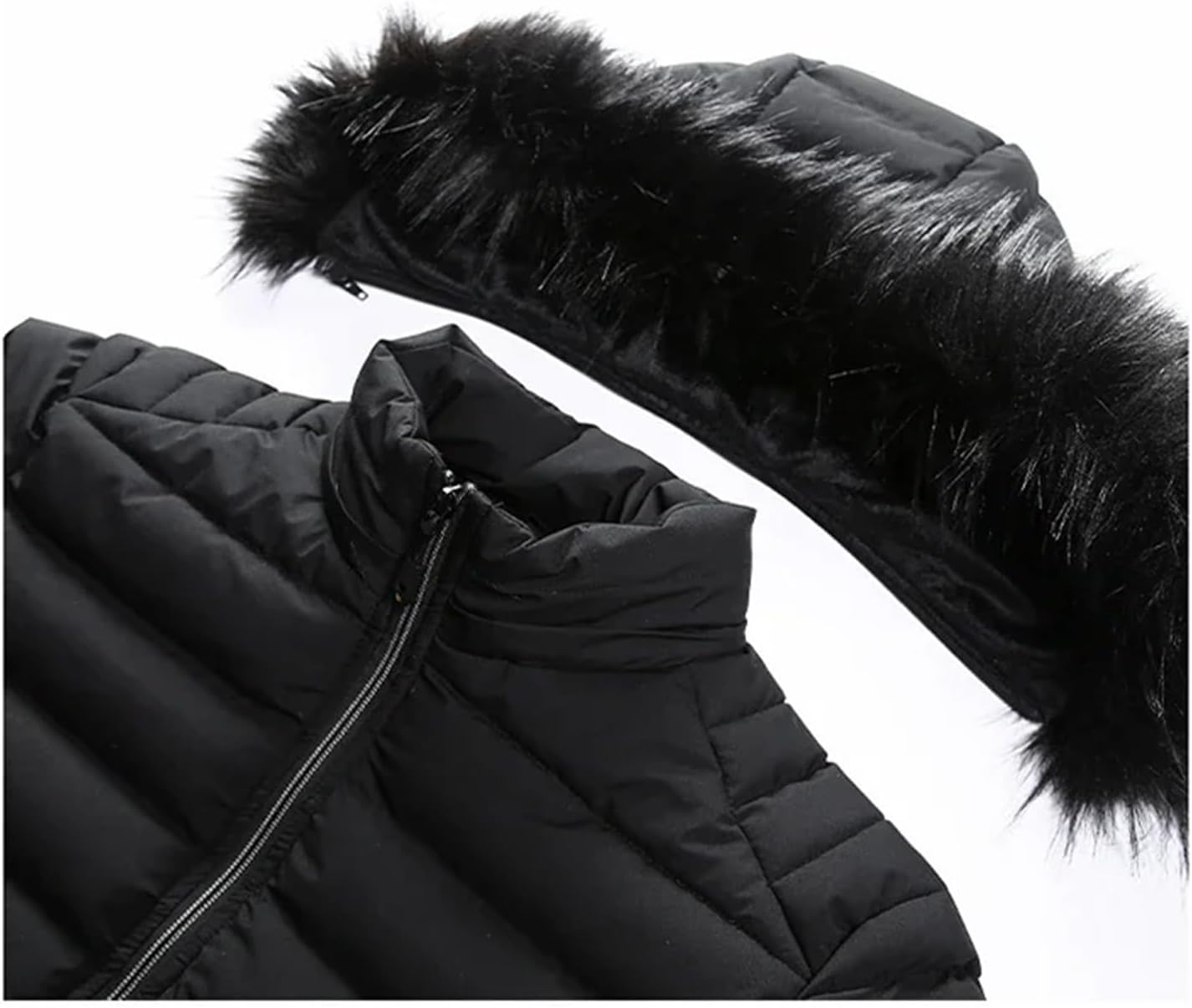Men's Winter Parka Jacket Casual Thick Warm Big Wool Collar Hooded Down Coat Retro Puffer Jacket