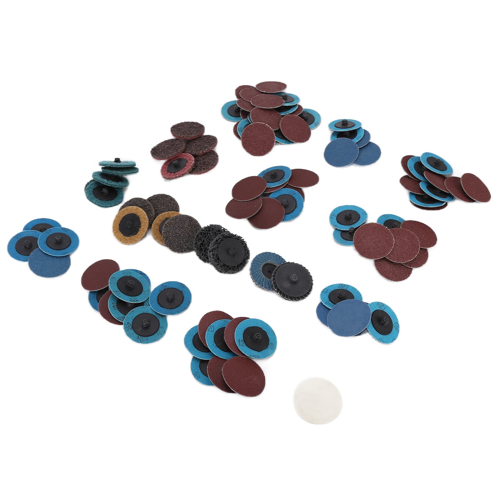 Ejoyous Juego de Discos de Lijado Kit de Almohadillas de Discos de Lijado de Nailon 101 Piezas con Corindón de Alúmina y Circonio de Grano 40 a 240 para Pulido de Madera Desbarbado de Metales