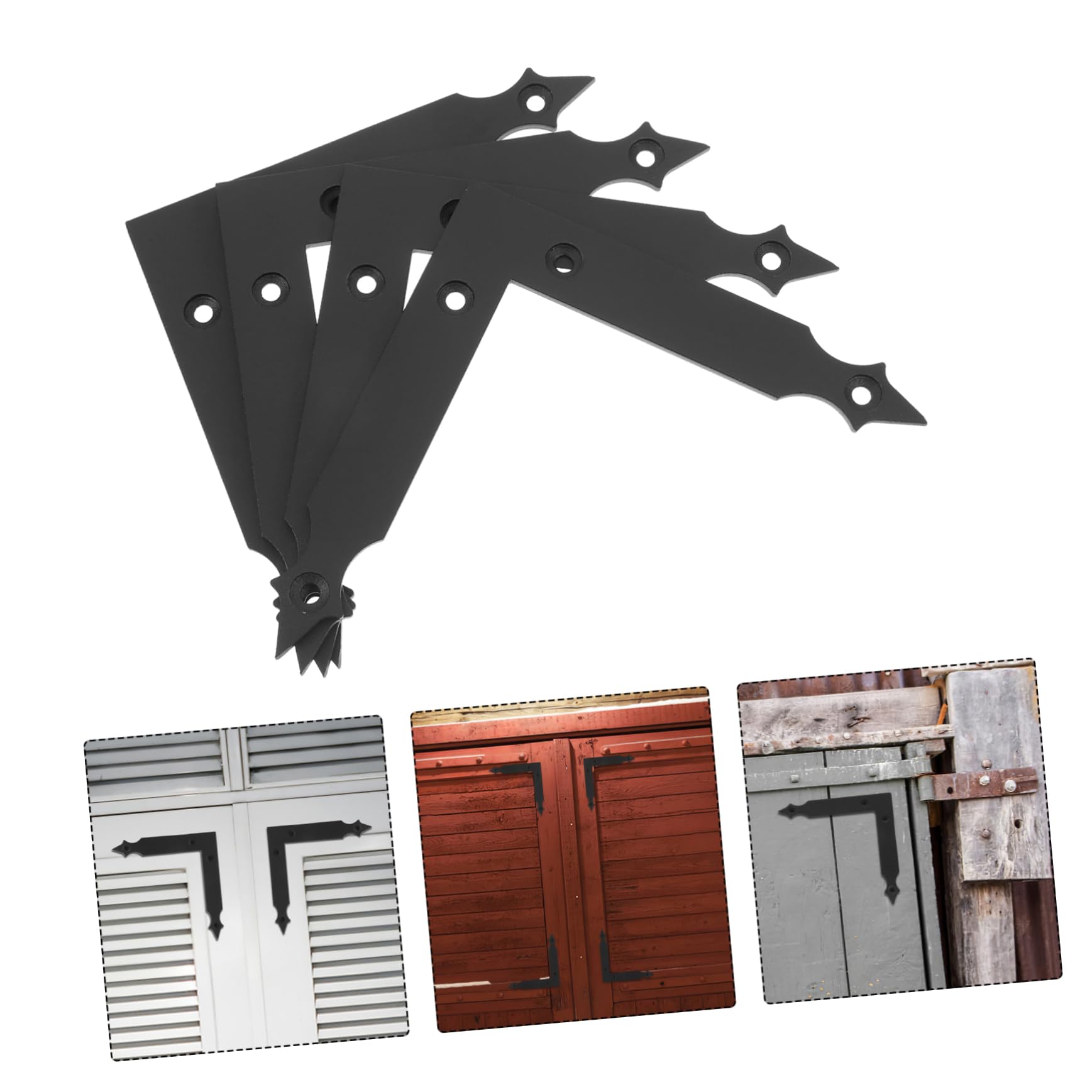SOLUSTRE Staffa Angolare in Acciaio al Carbonio Nero Stile Rustico Fattoria 4 Pezzi per Porte da Garage e Cancelli da Giardino con Vite per Uso Sicuro e Versatile