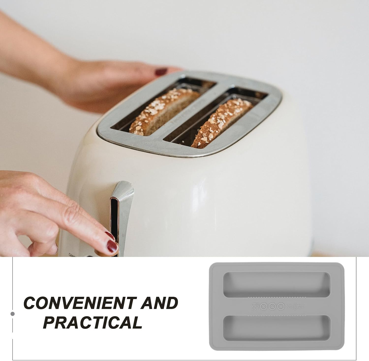 Cabilock 2 Slice Toaster Bread Machine Cover Bread Maker Upper Cover Silicone Breakfast Maker Lid Protective for Replacement
