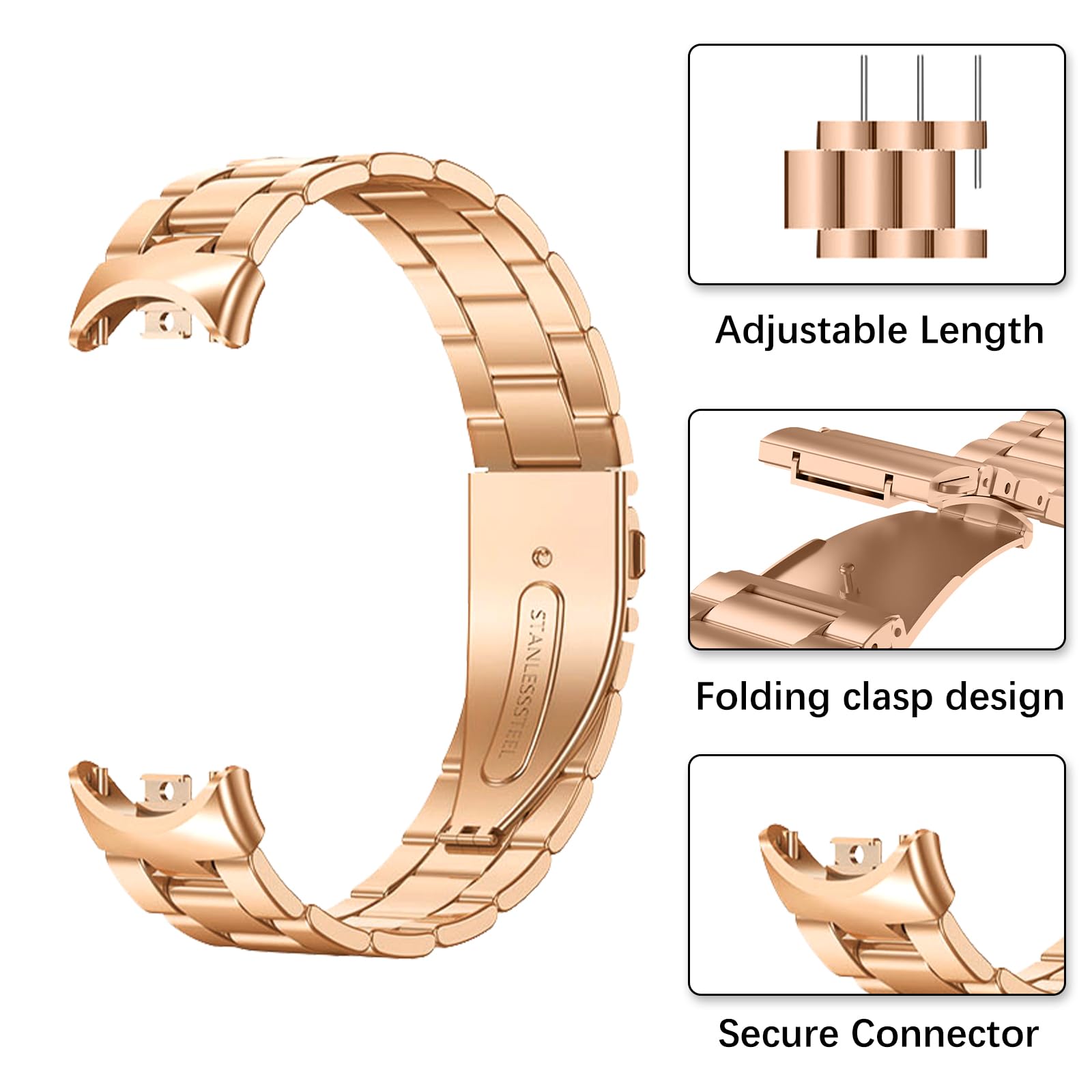 Cinturino In Metallo Compatibile Con Xiaomi Band 10, 9 E 8, Bracciale In Acciaio Regolabile E Traspirante