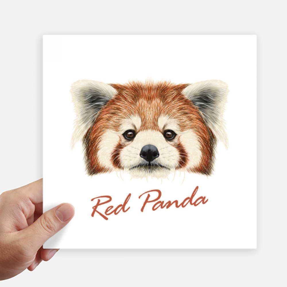 Autocollant panda roux 20cm lot de 4 stickers carrés multicolores pour mur et PC