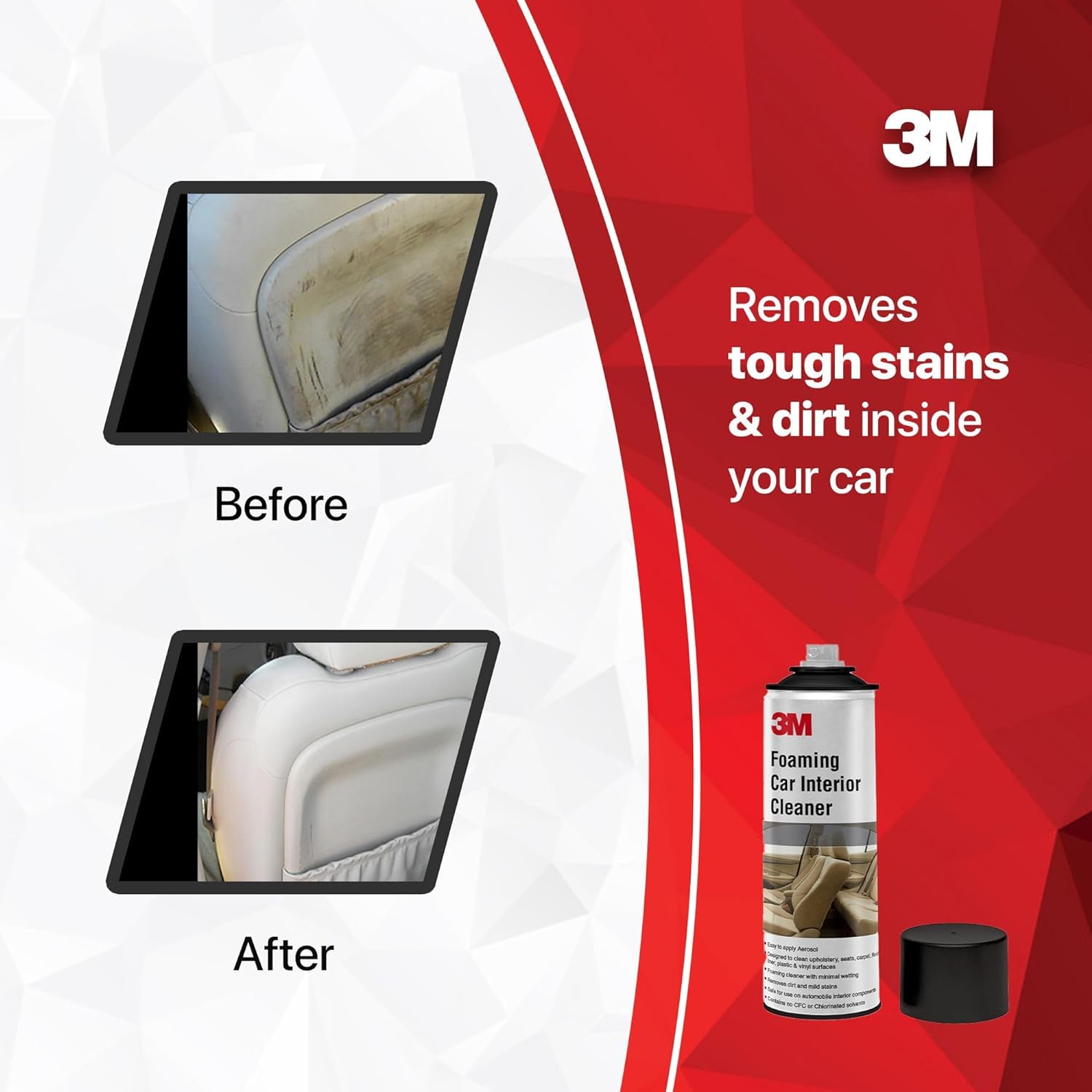 3M Foaming Car Interior Cleaner, Upholstery & Leather Cleaner, Removes Tough Stains & Dirt Inside Your car (290g Each, Pack of 2) - Image 7 thumbnail