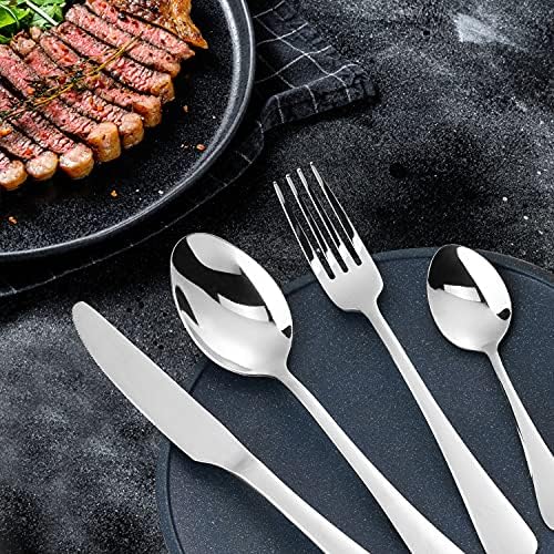 Cutlery Set, Pleafind 32 Piece Cutlery Set, Service for 8, Stainless Steel Flatware Set Include Knife Fork Spoon, Mirror Polish Silverware Set, Dishwasher Safe