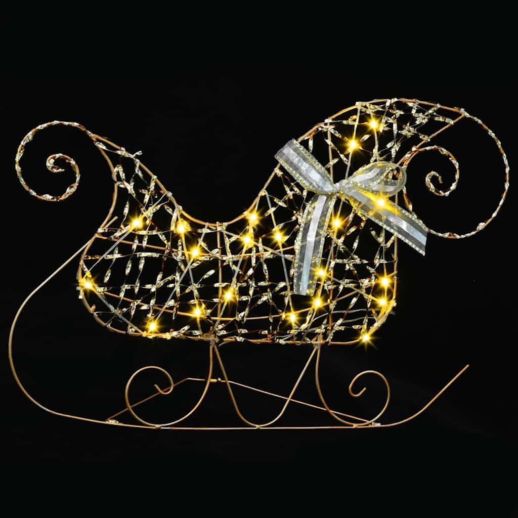 vidaXL LED Rentiere mit 40 LEDs 7 pcs Gold PET, Wohnzimmer, Art Deco Weihnachtsdeko, LED Rentier Ornament, festliche Lichter, Innendekoration