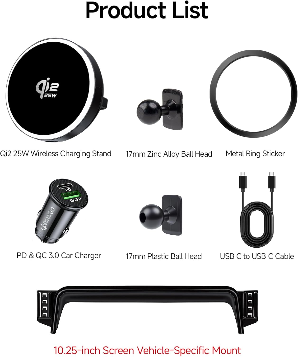 Qi2.2 Max 25W Fast Wireless Car Charger Phone Holder for Kia Telluride 2019 2020 2021 2022 10.25-Inch Screen, Magnetic Phone Mount Compatible with MagSafe
