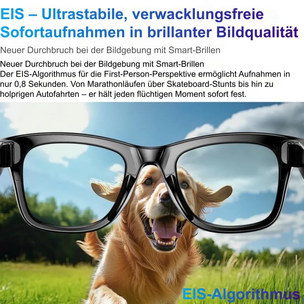 norwiss smart Glasses mit 8MP Kamera, 16 - Sprache Übersetzung, Fotos und Videos aufnehmen,Bilder per WLAN übertragen, für Business & Outdoor