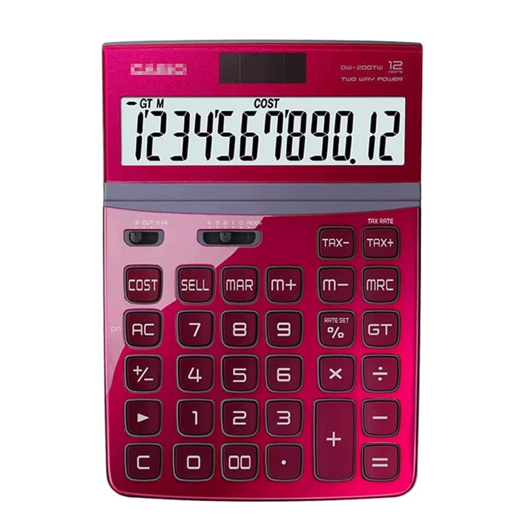 MAYABI Calcolatrice, Calcolatrice da Tavolo Calcolatrici scientifiche multifunzionali HD Home Calcolatrici da Ufficio di Base Dual Power Calcolatrici da Tavolo for scuole finanziarie (Color : Red)