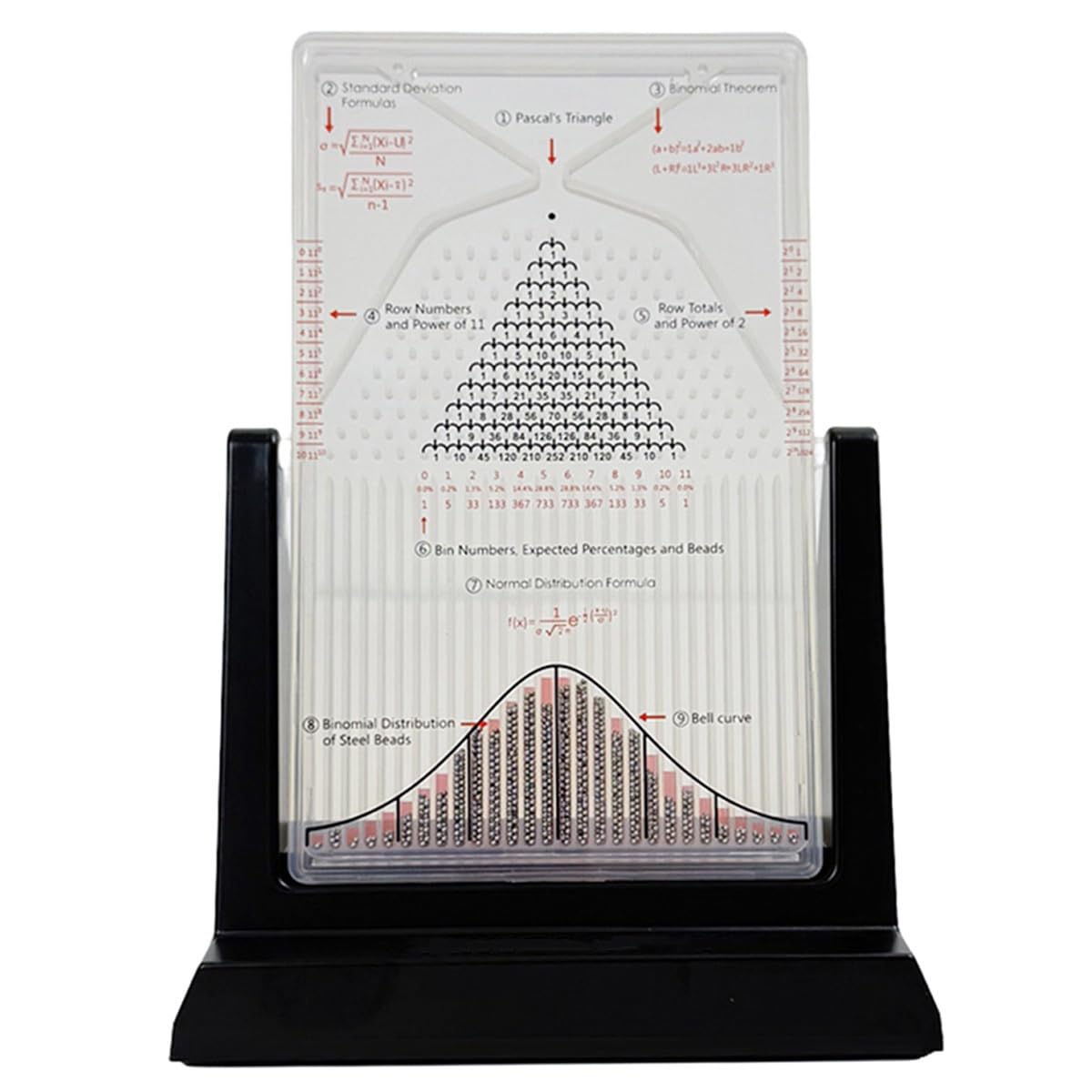 TIANQIHAO Galton Board, Desk Galton Board, Probability Demonstration Model, With Bell Curve, Effective Statistical Law Experiment Tool, For Physicalschool Laboratory Teaching,Small