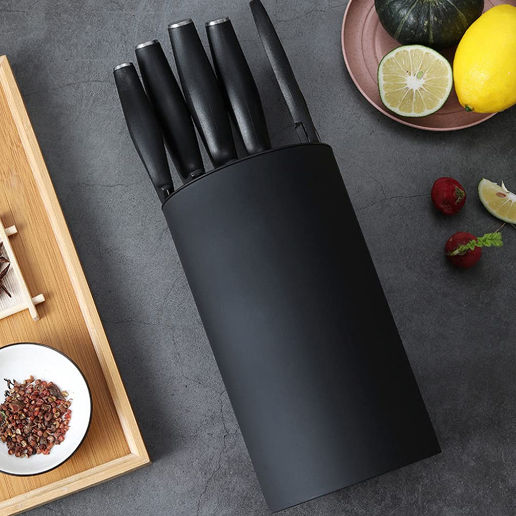 HEMOTON 1pièce Support De Rangement Pour Couteaux De Cuisine Plastique Noir Organisateur Pratique Pour Ustensiles De Cuisine Design Simple Et Démontable Pour Nettoyage Facile Séchage