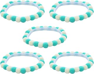 Colorful Macaron Pompoms Colloar Adhesive Cats Collar Accessories Pack of 5 for Pet Outfit Birthday Dog Neckwear Neckwear
