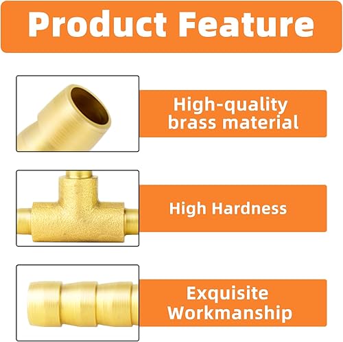 Miniatura 114 de GASHER 2 piezas de latón manguera de púas de manguera, accesorio de manguera de 3 vías (3/4 pulgadas x 3/4 pulgadas x 3/4 pulgadas x 3/4 pulgadas)