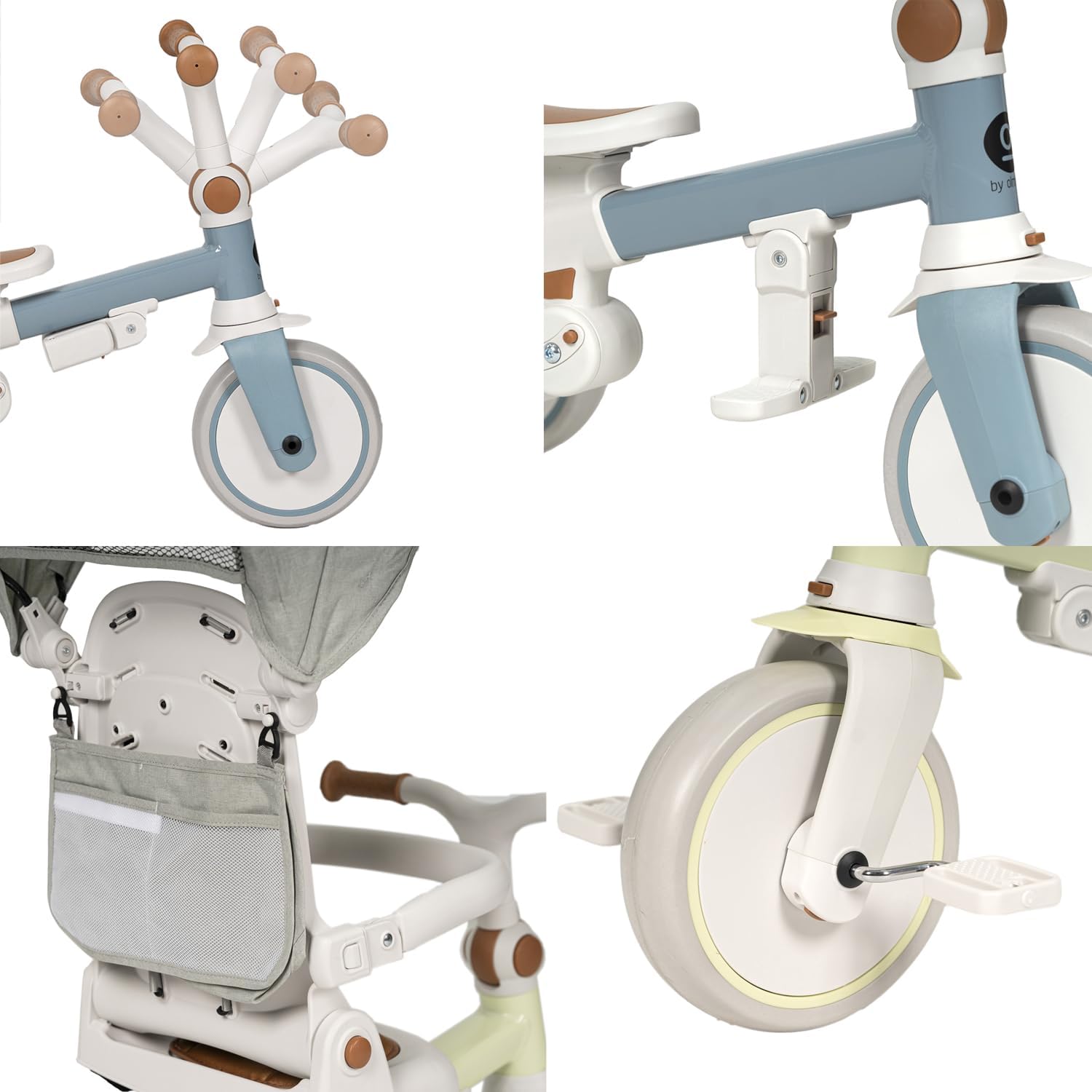 Olmitos - Tricycle Évolutif Bébé 5 en 1 - Vélo Enfant de 1 à 5 Ans - De Tricycle à Vélo avec ou sans Pédales - Adaptable et Transformable (Gris)