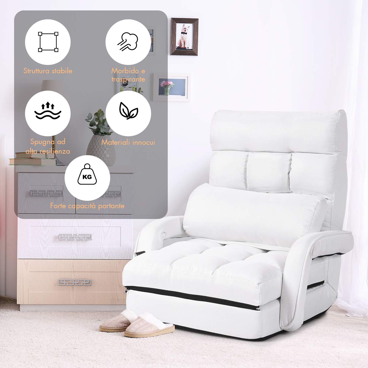 Divano Letto Matrimoniale Pieghevole GIANTEX Posizioni