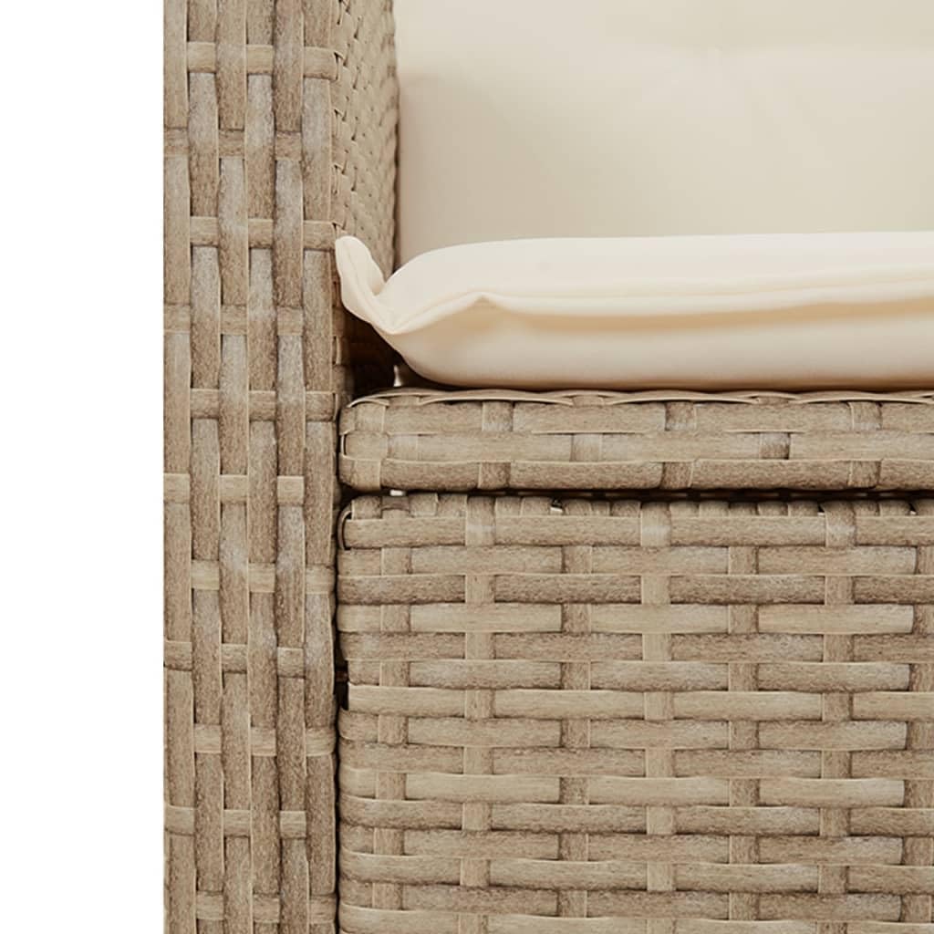 5-częściowy zestaw ogrodowy do jadalni beżowy Poly Rattan stół szklany