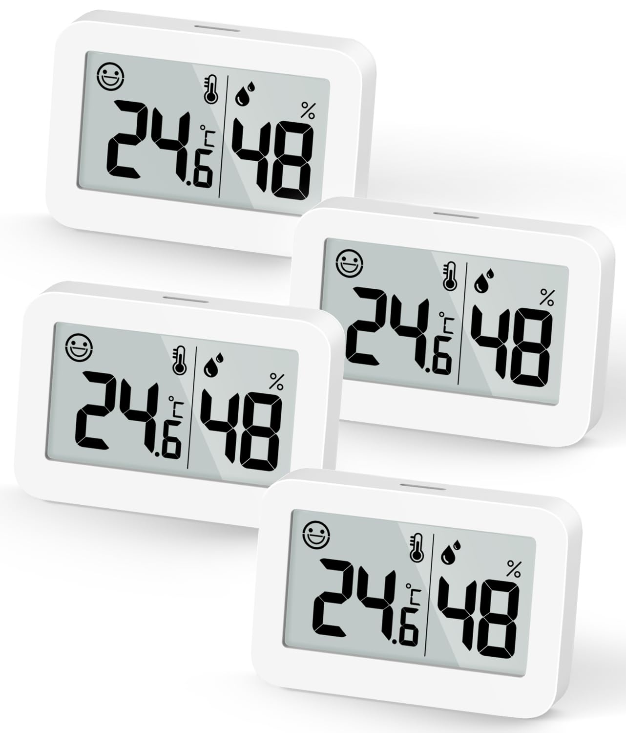 DOOMAY 4-Pack Igrometri Mini Indoor Misuratore Umidità Celsius Temperatura