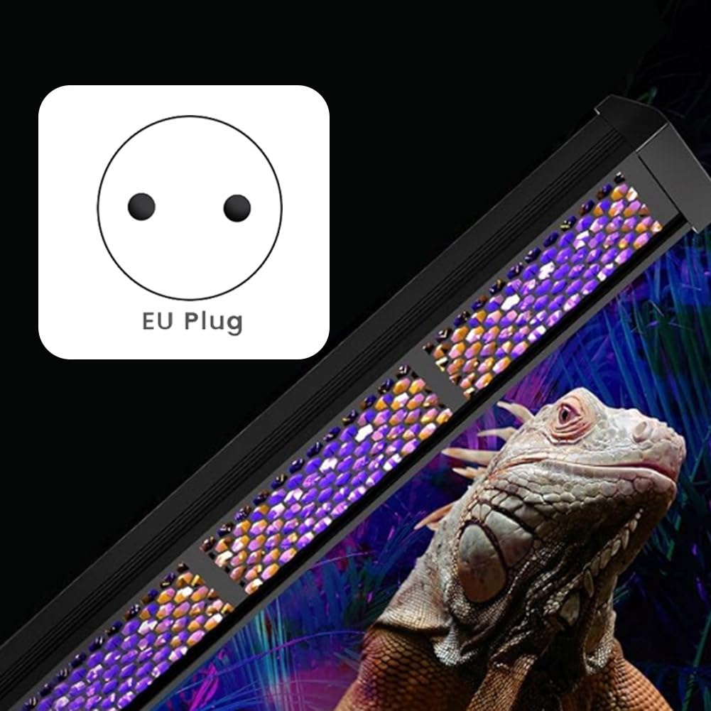 Lampada UVB per Rettili, Lampada UVA UVB da 12 Pollici 12W con Timer 4H/8H/12H, 3 modalità, 5 Livelli di Luminosità, Spina EU.