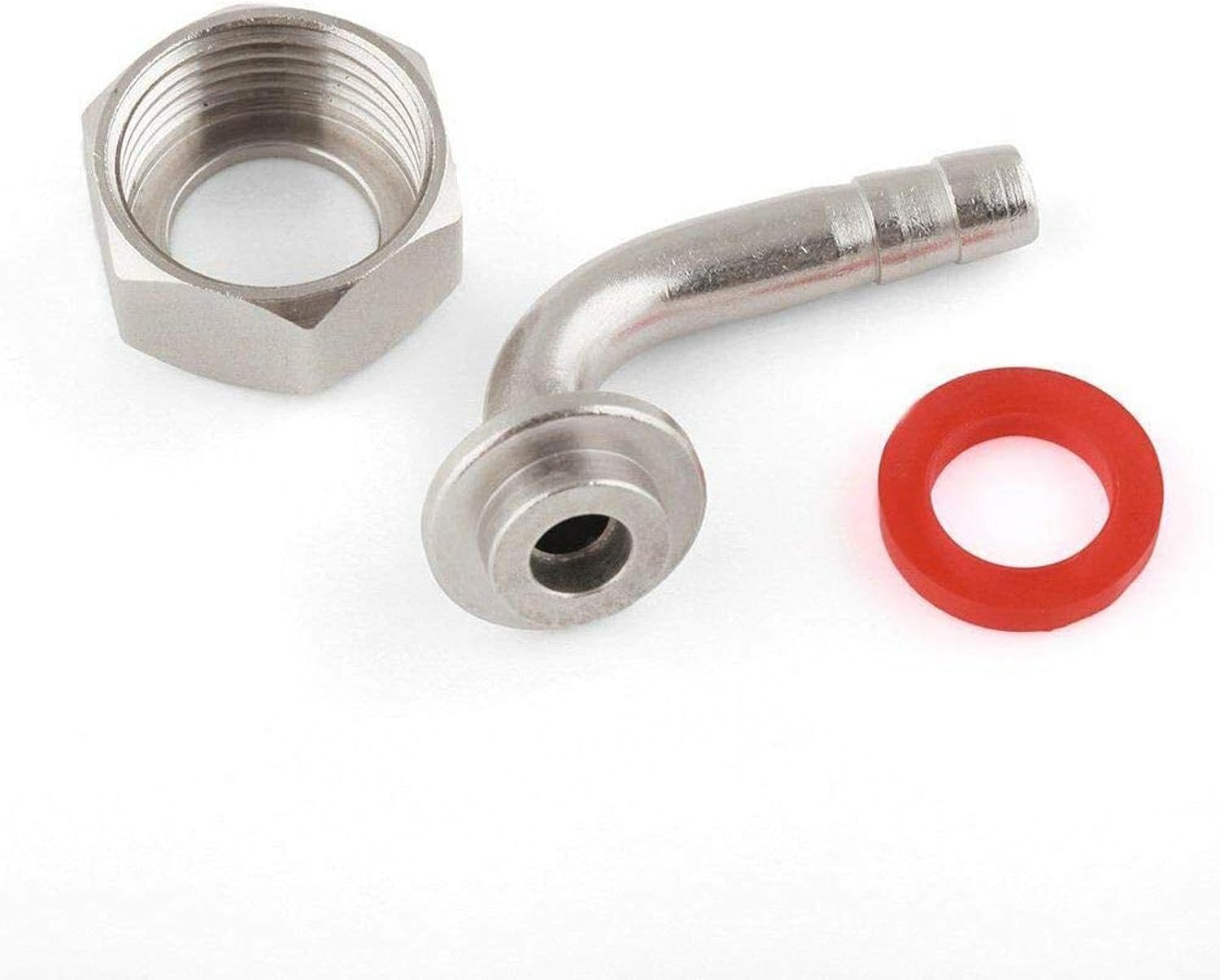6 Packs Stainless Steel Draft Beer Faucet Tailpiece Connector-90 Degree Tail Piece Elbow + Hex Nut + Washer, Easy to Use