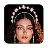 CAKURE Star Halo Crown Headband Rhinestone Gold Goddess Headpiece Metal Mary Celestial Crowns Bride Wedding Hair Accessories for Women