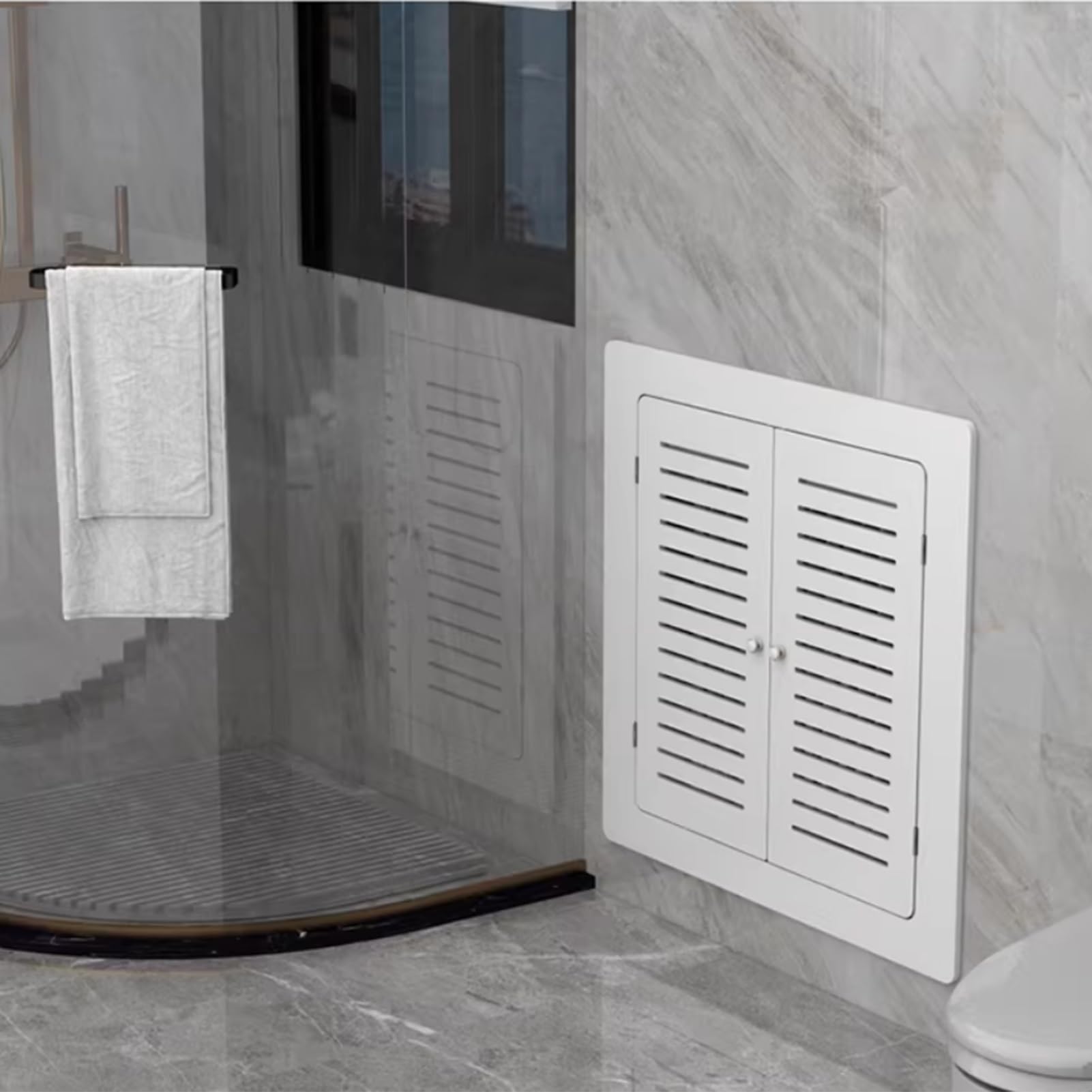 Rejilla de ventilación de calefacción por suelo radiante de 40 x 60 cm, filtro de aire para baño, puertas dobles de madera, ocultas, tuberías, caja eléctrica, cubierta de conducto, elegante accesorio