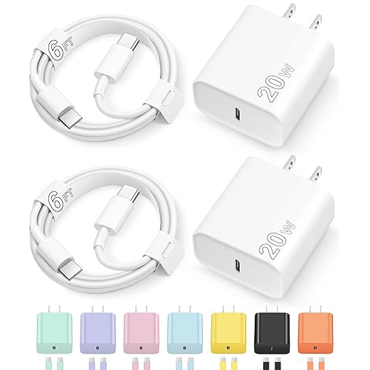 iPhone 17 16 15 Charger Fast Charging Type C Chargers USB C Charger Block iPhone 17 16 15 Air Pro Max Chargers with 6FT Cable for iPhone 17/17 Plus/17 Pro Max/16/16 Plus/16 Pro Max/15 Pro Max/iPad Pro