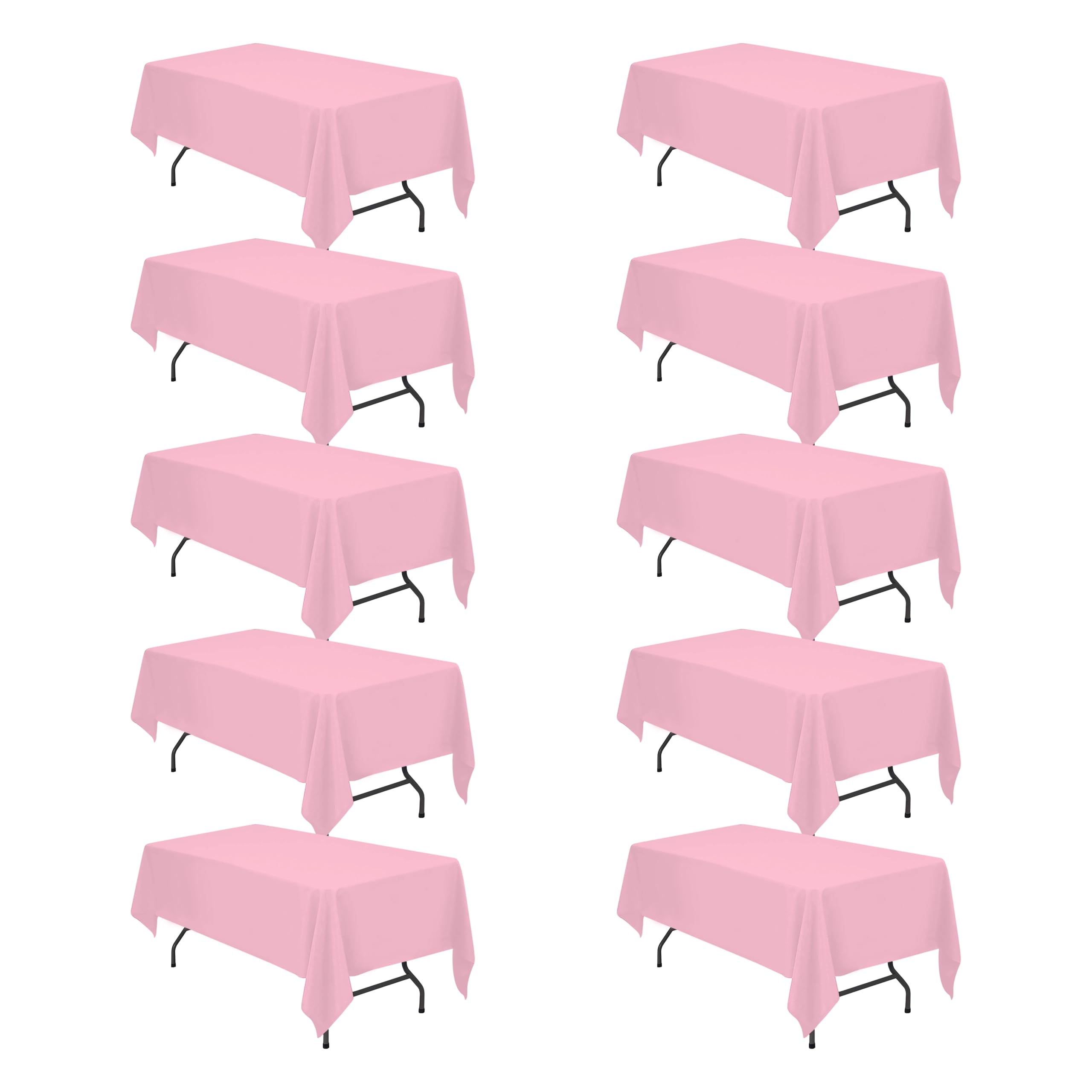 BRILLMAX 10 Pack Pink Tablecloths 60x102 Inch for 6ft Rectangle Tables