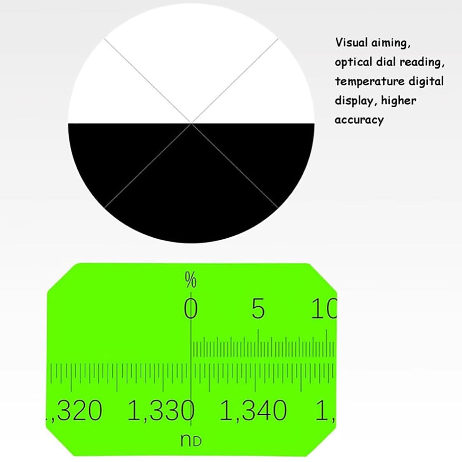 MObyat Refractómetro Digital Abbe, refractómetro monocular Abbe con nitidez Ajustable, alineación Visual y lecturas ópticas proporcionales. Rápido y preciso. para azúcar, Bebidas y petróleo.