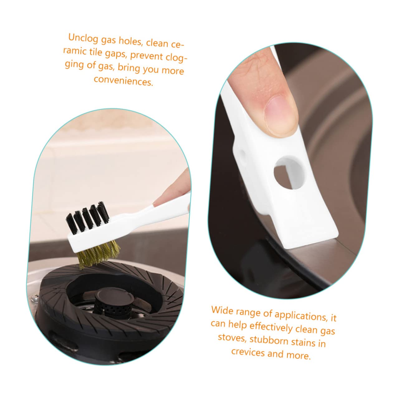 SOESFOUFU 4pcs Gas Stove Cleaning Brush Multipurpose Scrub Brush for Kitchen Use for Cleaning Gaps Rust and Oil Bristles