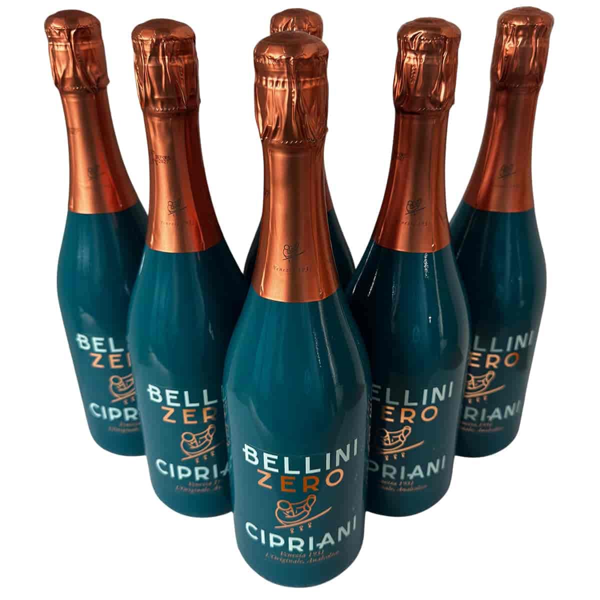 Cipriani Bellini Zero – alkoholfreier Pfirsich‑Aperitif aus Italien – 6×0,75 L (4,5 L) – Premium‑Edition aus der Harry’s Bar, Venedig – ohne Alkohol & ohne Zuckerzusatz