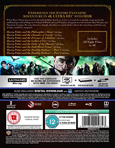 Harry Potter - Complete 8-Film Collection [4K Ultra HD] 2017 Region Free [Blu-ray]