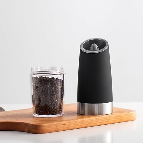 Miniatura 5 de Paquete de 2 molinillo eléctrico de sal, molinillo de pimienta, molinillo de pimienta de inducción, batería (6 pilas AAA para cada uno, no
