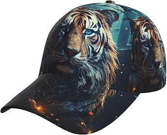Baseball Cap Tiger Golf Dad Hat Adjustable Cotton Trucker Hats Sport Sun Hats for Men Women Black