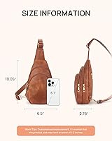 Vista 189 de Telena Riñonera pequeña para mujer, de cuero, cangureras, bolsa de pecho para mujer