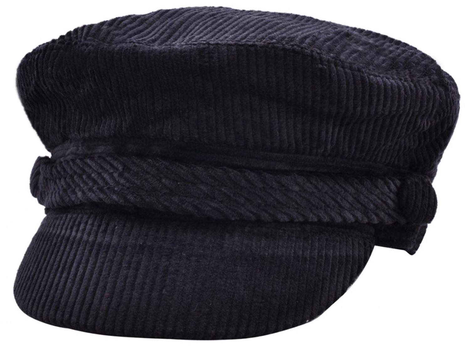 Womens Girls or Mens Fiddler Cap Ladies Baker Boy Hat Newsboy Cap Bretton Hat (55 cm, Black)