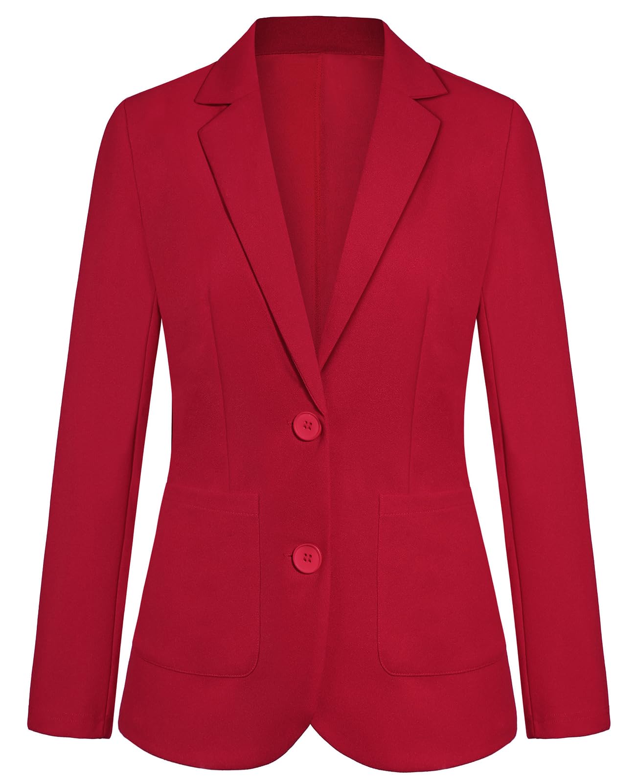 Womens Blazer Jackets Business 2-Button Open Front Long Sleeve Notch Collar Office Work Pocket Blazers