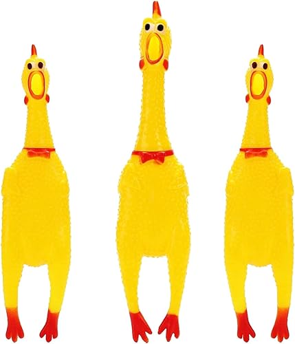 Miniatura 7 de POPLAY Pollo Gritón, Juguetes de Goma Chirriante para Perros, Juguetes de Novedad para Bromas para Niños y Adultos