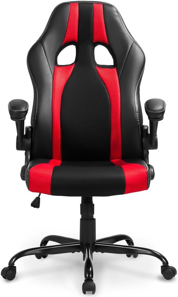 MIERES Gaming Computer Desk Home Office Executive Chair Swivel Adjustable Red, Black/Blue, 1