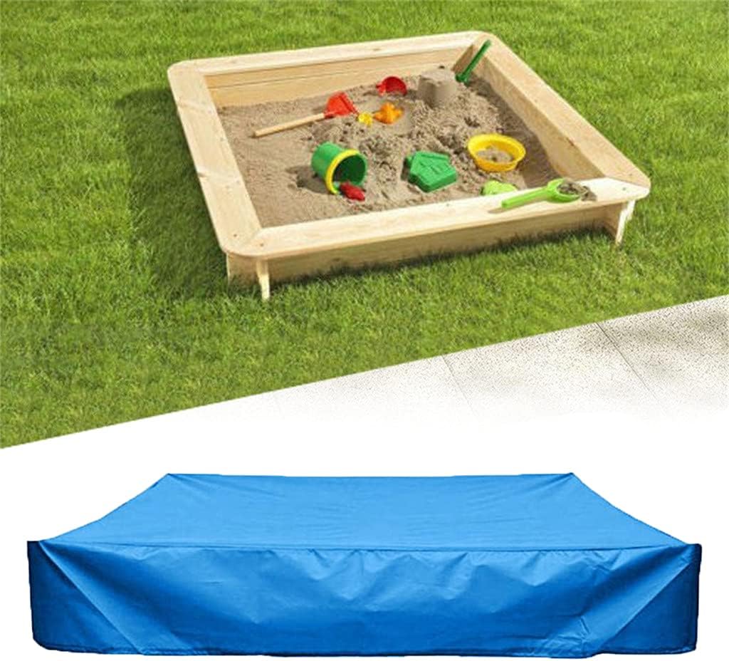 Sandbox Cover Waterproof with Drawstring Sandbox Protective Square with Elastic Dust Protection for Sandpit Pool Toys Indoor Outdoor Garden Blue