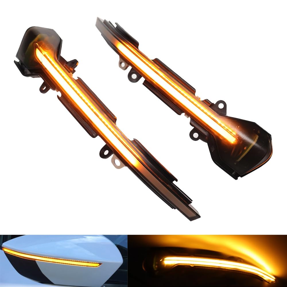 SYLTER Intermitentes AutomóViles 2 Uds para Seat para Leon 3 para Ibiza para KJ para Arona 2013-2018 Espejo Lateral LED Luz Señal Giro Dinámica Accesorios Coche Intermitente Espejo Lateral